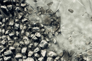 texture of broken ice and gravel