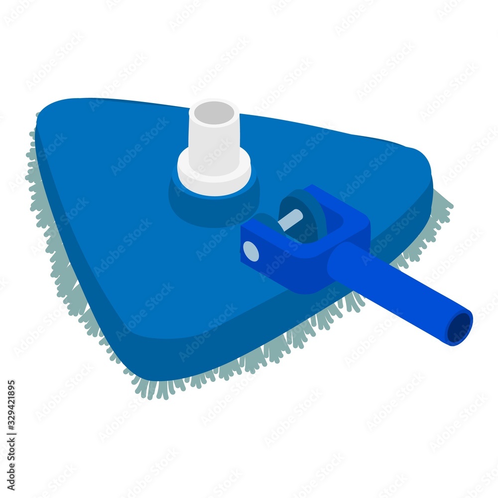 Poster clean pool brush icon. isometric of clean pool brush vector icon for web design isolated on white ba