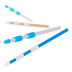 Pool stick icon. Isometric of pool stick vector icon for web design isolated on white background