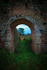 Fototapeta na wymiar The ruins of the ancient monastery of Soreto, in the territory of Dinami.
