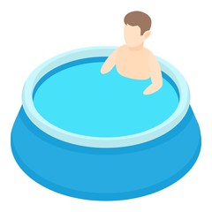 Kid pool icon. Isometric of kid pool vector icon for web design isolated on white background