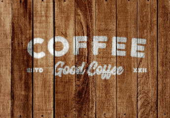 Paint on Wooden Surface Effect Mockup