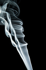 White smoke on black background