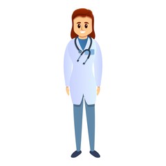 Fototapeta premium Smiling podiatrist icon. Cartoon of smiling podiatrist vector icon for web design isolated on white background