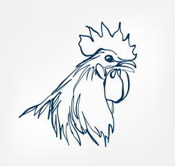 cock vector animal wild one line design