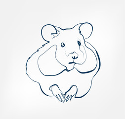 hamster vector animal wild one line design