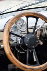 Detail of an old car in Havana, Cuba