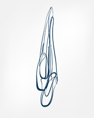 ballet slippers one line vector design element isolated © CharlieNati
