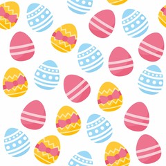 Happy Easter seamless pattern. Easter eggs illustration. Background for fabric print, texture and wrapping paper.