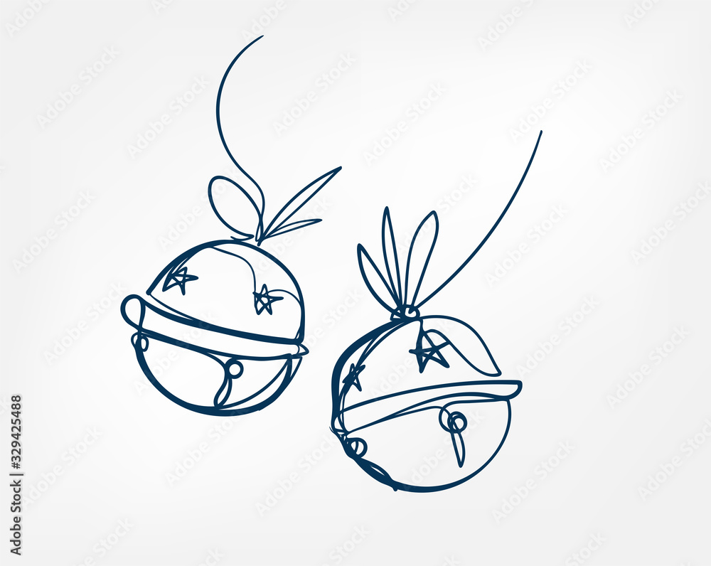 Wall mural bell one line vector isolated design element