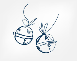 bell one line vector isolated design element