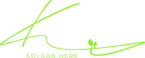 letter k logo vector signature design
