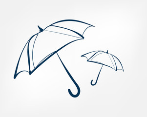 umbrella one line vector isolated design element © CharlieNati