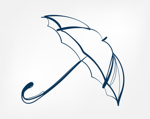 umbrella one line vector isolated design element © CharlieNati