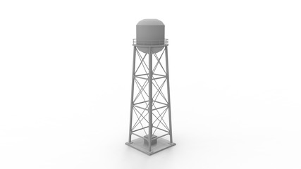 3D rendering of a water tower building architecture isolated empty - obrazy, fototapety, plakaty