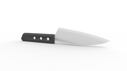 3D rendering of a cooking knife utensil isolated on white background