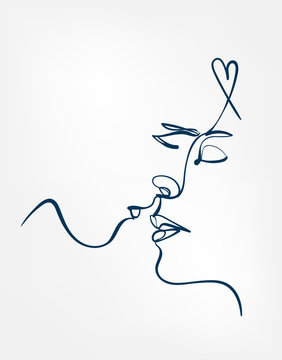 recommend clip art: kiss vector art line isolated doodle illustration