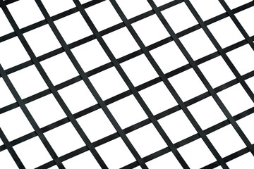 metal grid painted in black isolated on white