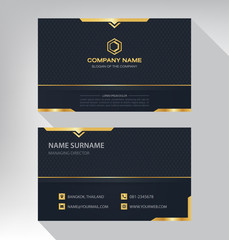 Business card in modern luxury style black and gold color