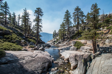 tranquil top of waterfall