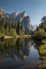 3 brothers reflection in yosemite