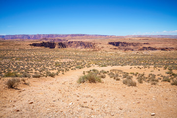 looking at colorado river from horseshoe bend in arizona, usa