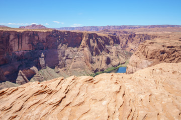 looking at colorado river from horseshoe bend in arizona, usa