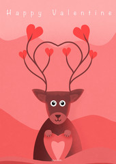 the love deer illudtration