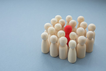 A group of people with an individual standing out for being different in a coronavirus infectious...