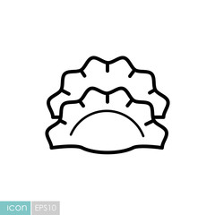 Two dumplings, potstickers or jiaozi vector icon