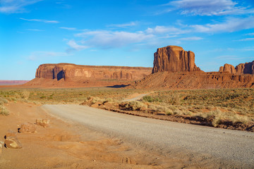 the scenic drive in the monument valley, usa