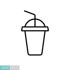 Soft drink vector icon. Fast food sign