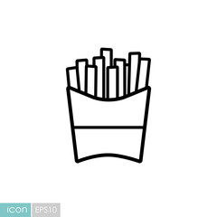 French fries vector icon. Fast food sign