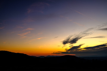 Sunset in the Garraf Natural Park, Catalonia, Spain.