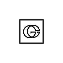 G, GG letter logo icon template