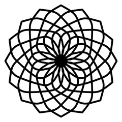 Abstract mandala on white background. Greeting Card, Invitation, Tattoo. Anti-Stress Therapy Pattern.