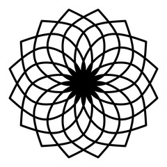 Obraz premium Abstract mandala on white background. Greeting Card, Invitation, Tattoo. Anti-Stress Therapy Pattern.