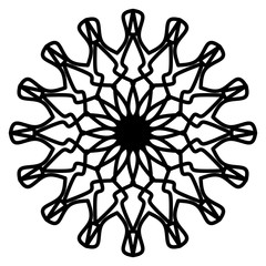 Abstract mandala on white background. Greeting Card, Invitation, Tattoo. Anti-Stress Therapy Pattern.