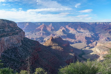 hiking the rim trail in grand canyon national park, arizona, usa