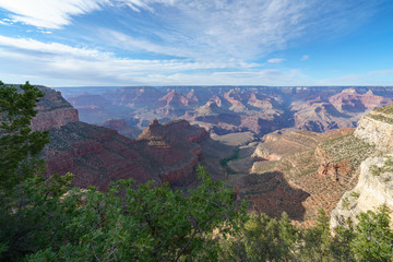 hiking the rim trail in grand canyon national park, arizona, usa
