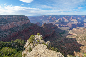 hiking the rim trail in grand canyon national park, arizona, usa