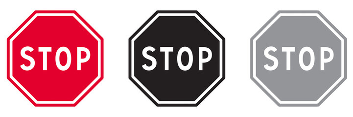 PANNEAU STOP ROUGE ET NOIR