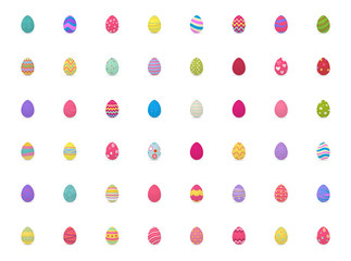 Set of decorated easter eggs