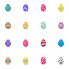Set of decorated easter eggs