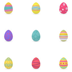 Set of decorated easter eggs