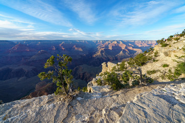 hiking the rim trail in grand canyon national park, arizona, usa