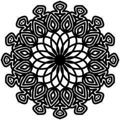 Abstract mandala on white background. Greeting Card, Invitation, Tattoo. Anti-Stress Therapy Pattern.