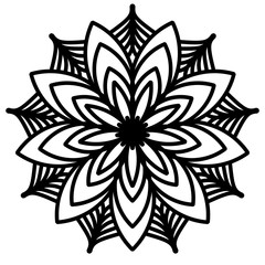 Fototapeta premium Abstract mandala on white background. Greeting Card, Invitation, Tattoo. Anti-Stress Therapy Pattern.