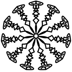 Abstract mandala on white background. Greeting Card, Invitation, Tattoo. Anti-Stress Therapy Pattern.