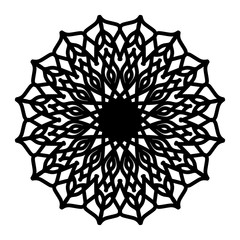 Abstract mandala on white background. Greeting Card, Invitation, Tattoo. Anti-Stress Therapy Pattern.